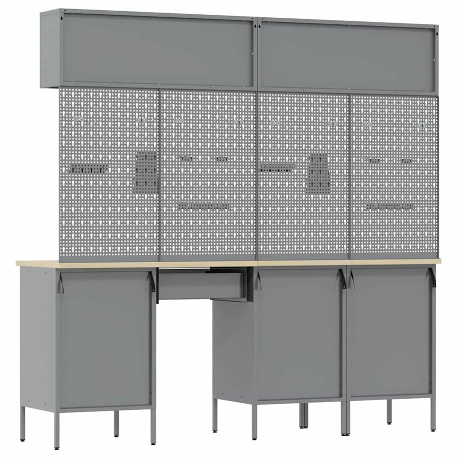 Werkkast set met lade met opslag met slot 10 pcs Zwart