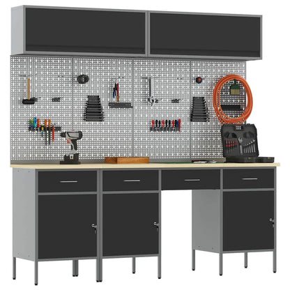 Werkkast set met lade met opslag met slot 10 pcs Zwart