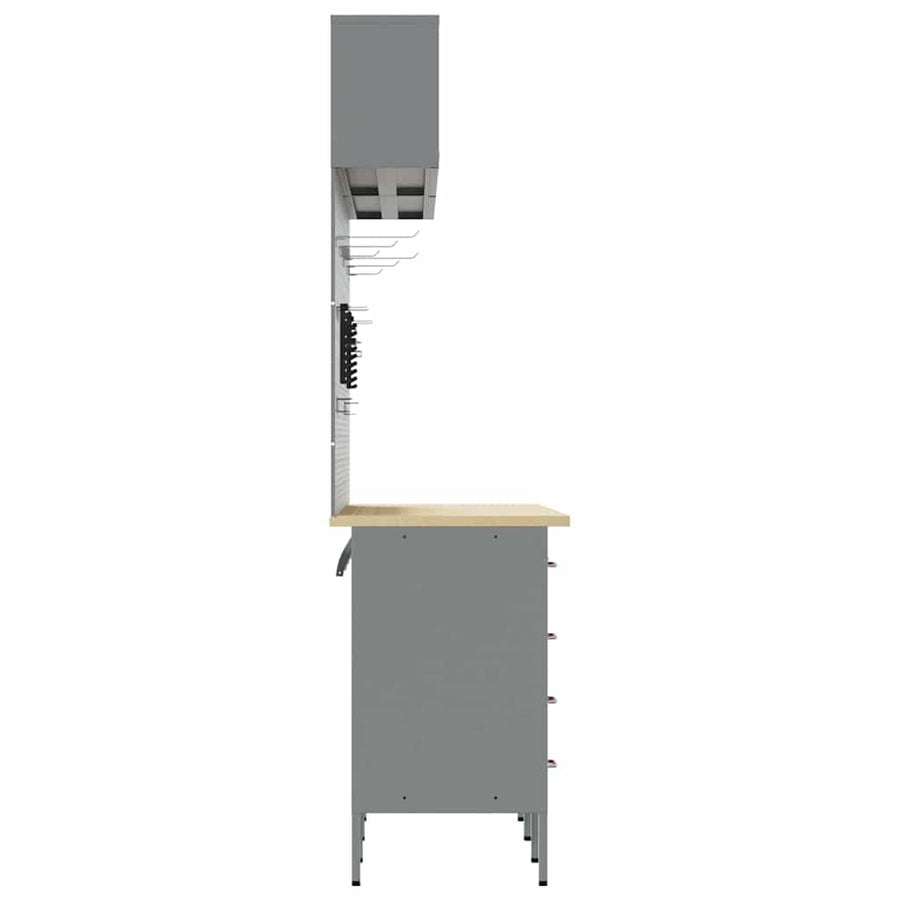 Werkkast set met lade met opslag met slot 10 pcs Zwart