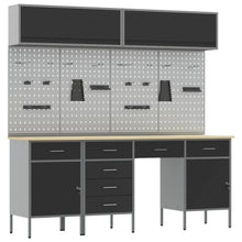 Werkkast set met lade met opslag met slot 10 pcs Zwart