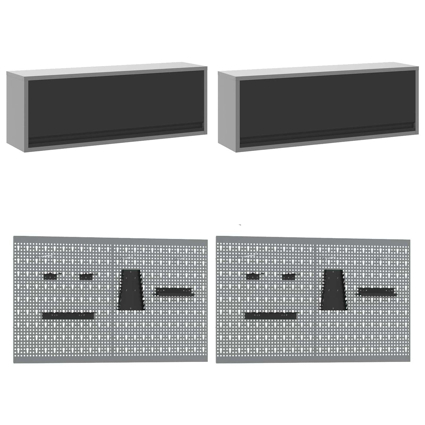 Werkkast set met lade met opslag met slot 10 pcs Zwart