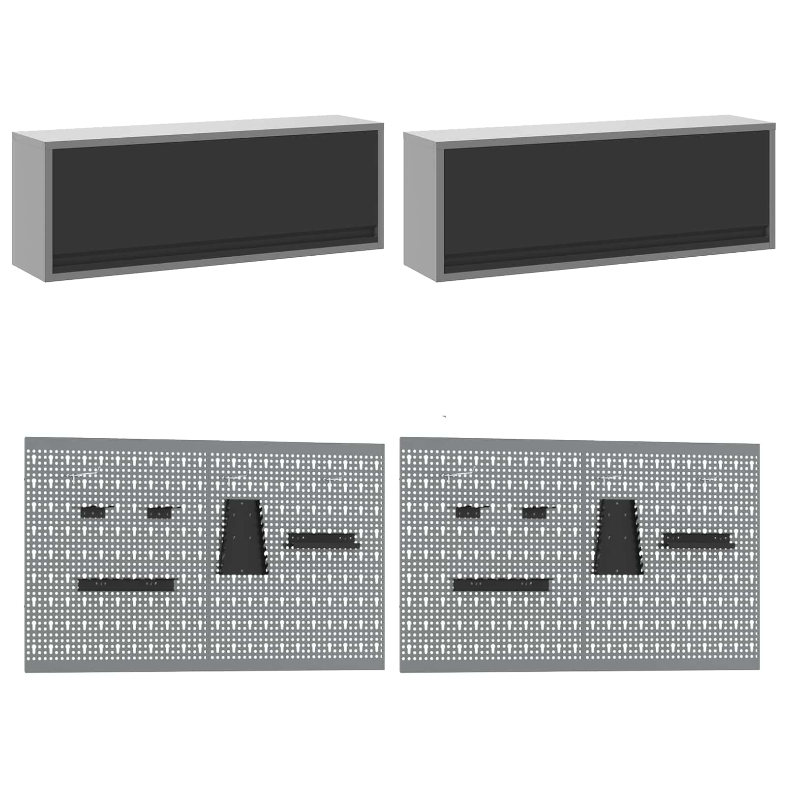 Werkkast set met lade met opslag met slot 10 pcs Zwart