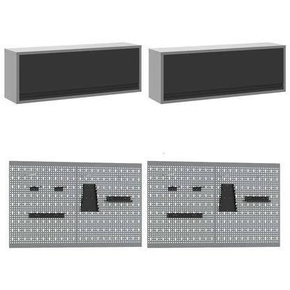 Werkkast set met lade met opslag met slot 10 pcs Zwart