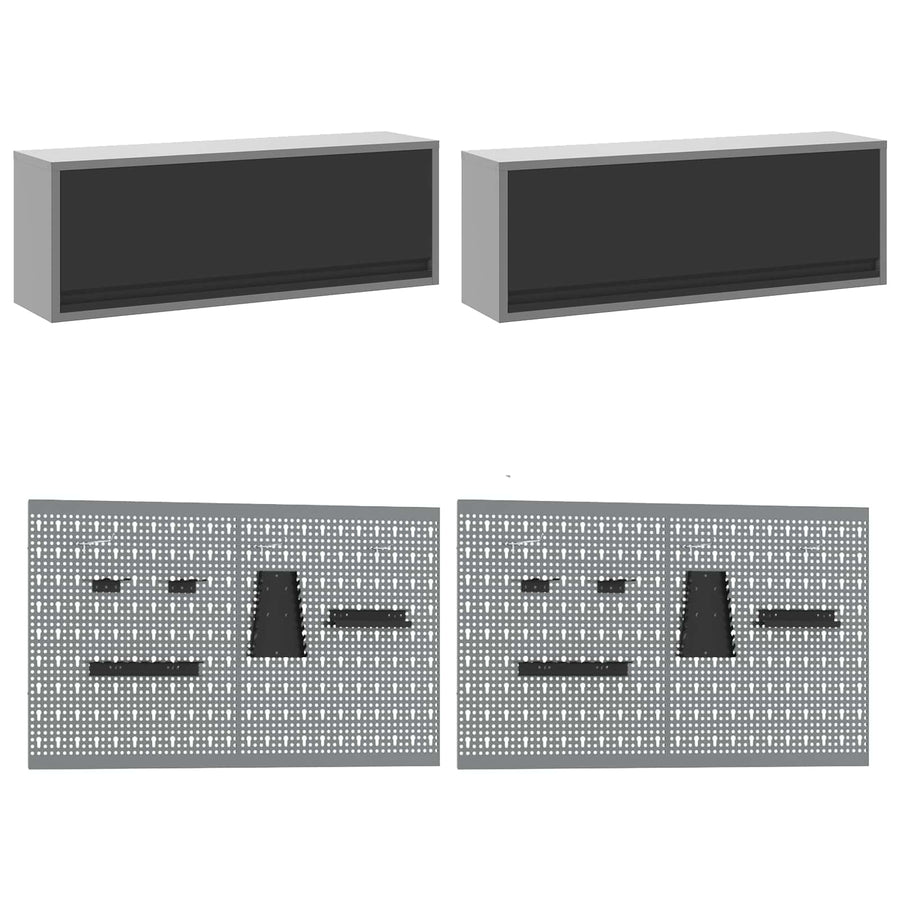 Werkkast set met lade met opslag met slot 10 pcs Zwart