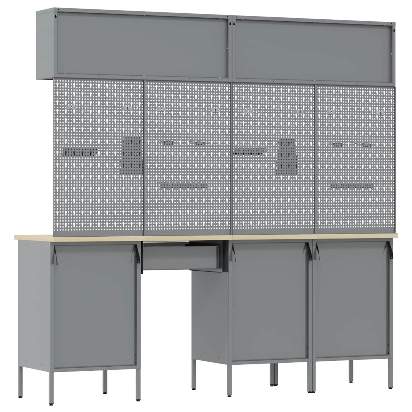 Werkkast set met lade met opslag met slot 10 pcs Zwart