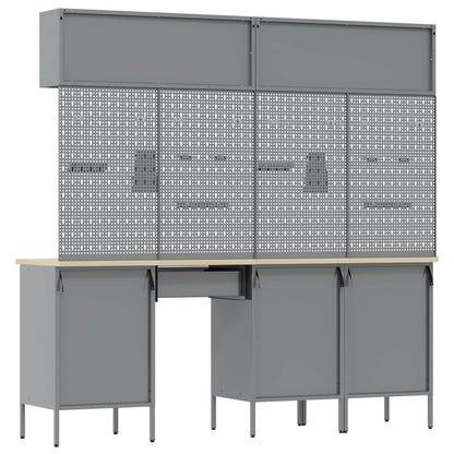 Werkkast set met lade met opslag met slot 10 pcs Zwart