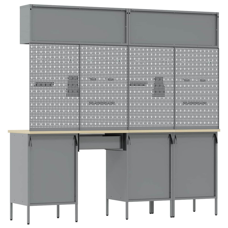 Werkkast set met lade met opslag met slot 10 pcs Zwart