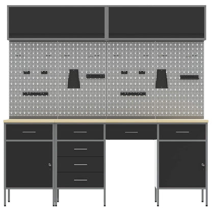 Werkkast set met lade met opslag met slot 10 pcs Zwart