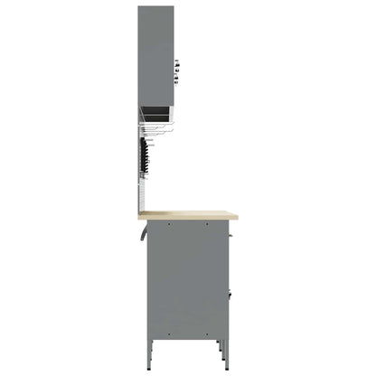 Werkkast set met lade met opslag met slot 10 pcs Zwart