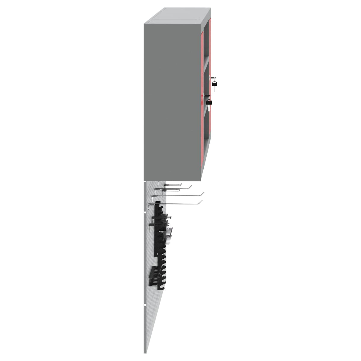 Werkkast set met lade met plank met opslag 12 pcs Rood en Grijs