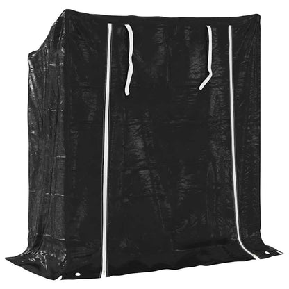 Haardhoutrek met regenhoes 100,5x40,5x110,5 cm staal