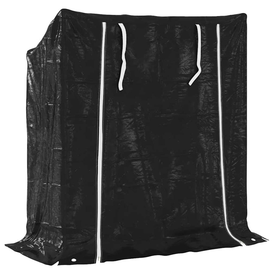 Haardhoutrek met regenhoes 100,5x40,5x110,5 cm staal