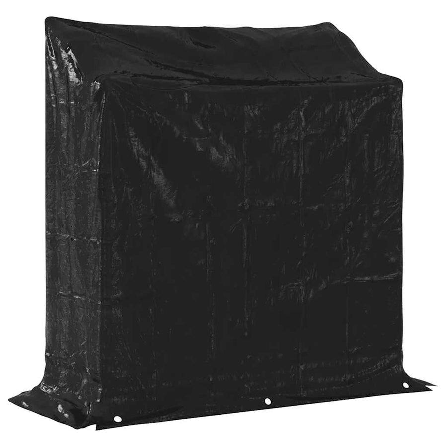 Haardhoutrek met regenhoes 100,5x40,5x110,5 cm staal