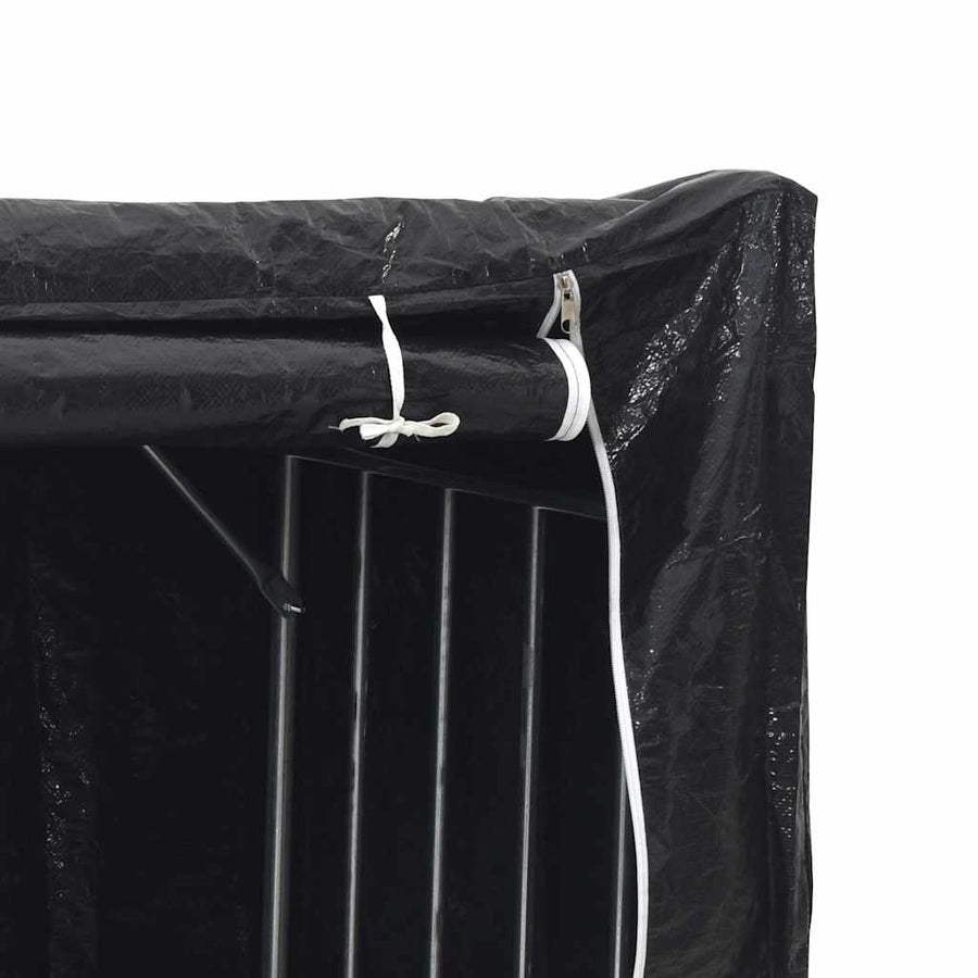 Haardhoutrek met regenhoes 100,5x40,5x110,5 cm staal