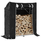 Haardhoutrek 100,5x40,5x110,5 cm staal met regenhoes