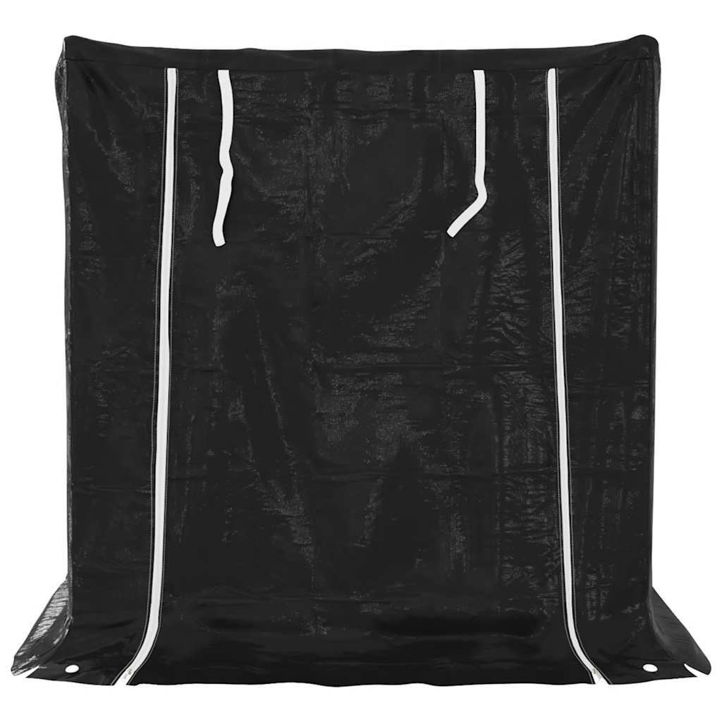 Haardhoutrek met regenhoes 100,5x80,5x110,5 cm staal