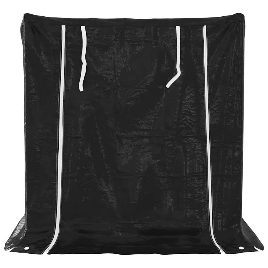 Haardhoutrek met regenhoes 100,5x80,5x110,5 cm staal