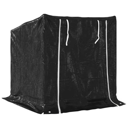 Haardhoutrek met regenhoes 100,5x80,5x110,5 cm staal