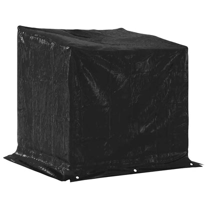 Haardhoutrek met regenhoes 100,5x80,5x110,5 cm staal