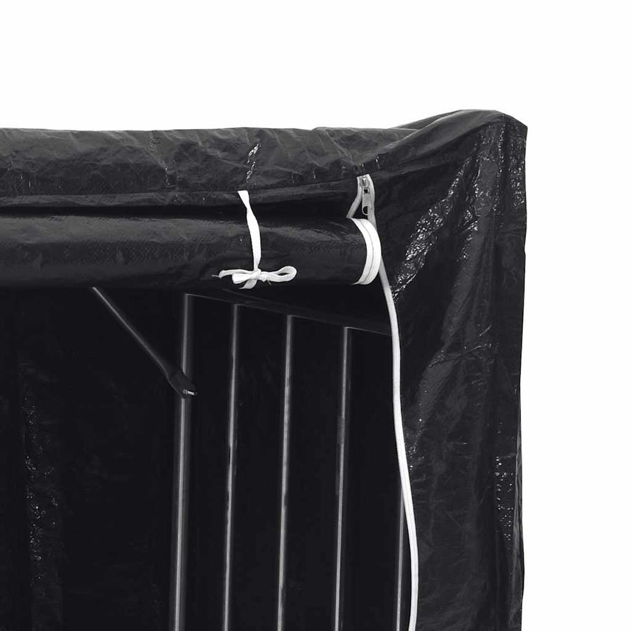 Haardhoutrek met regenhoes 100,5x80,5x110,5 cm staal