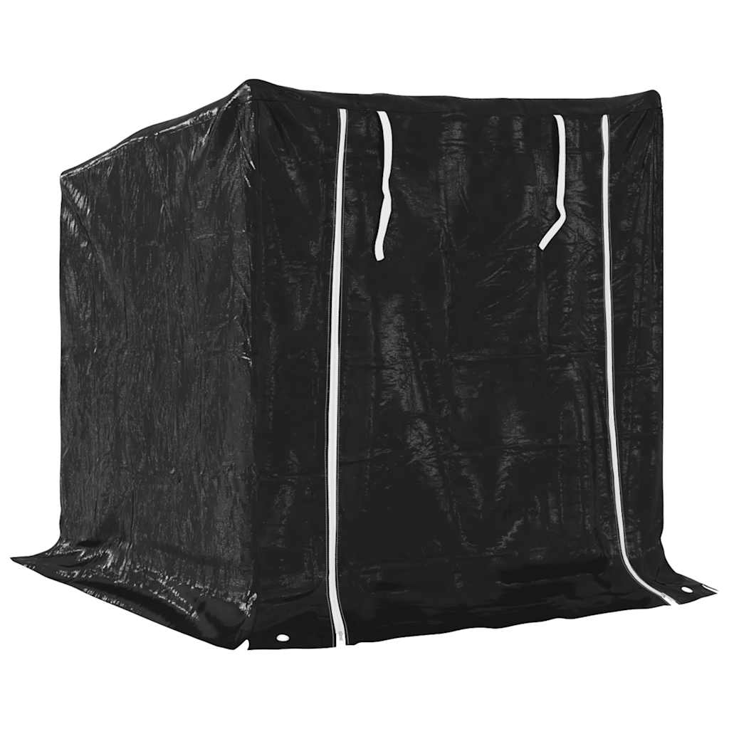 Haardhoutrek met regenhoes 100,5x100,5x110,5 cm staal