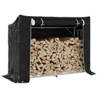 Firewood rack with rain cover 151x60.5x110.5 cm steel