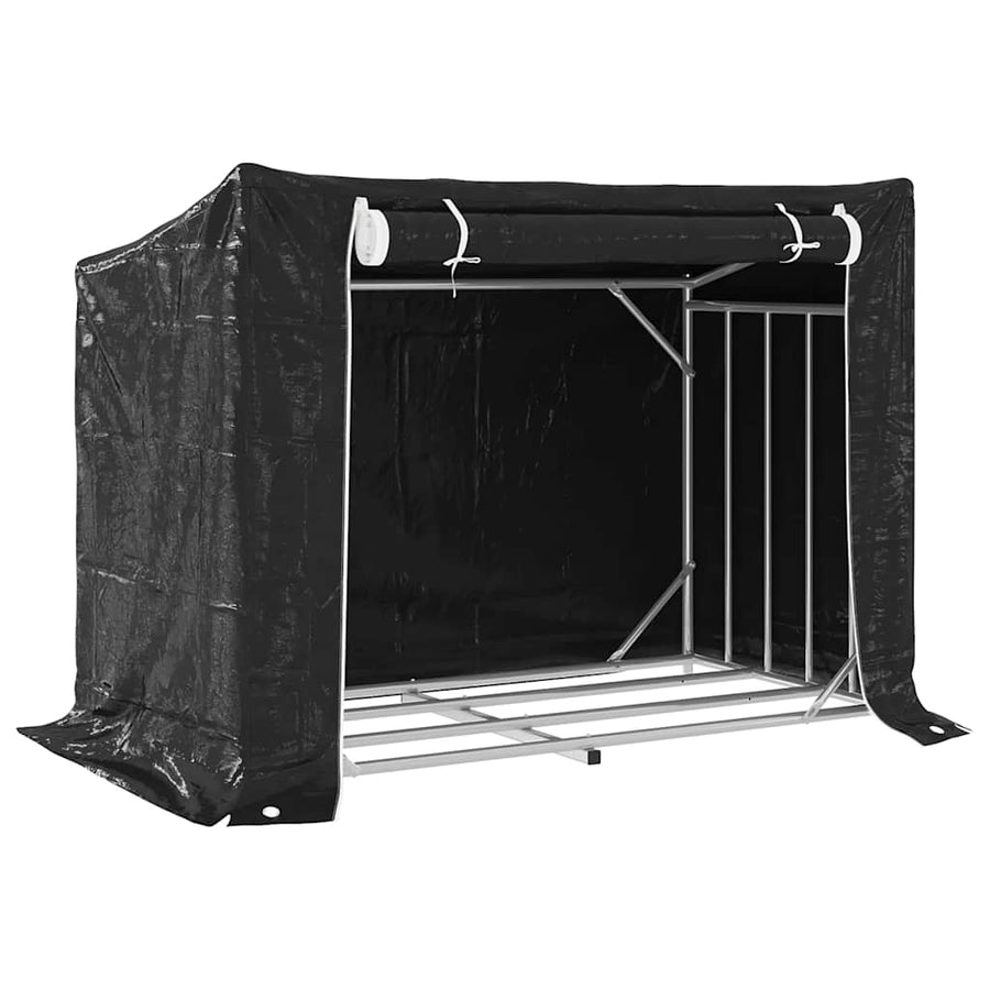 Haardhoutrek Met Regenhoes 151X80,5X110,5 Cm Staal 151 x 80.5 x 110.5 cm
