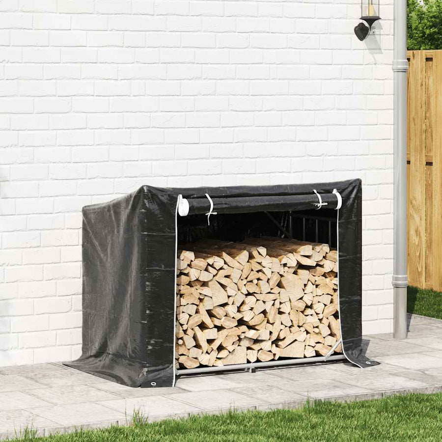 Haardhoutrek Met Regenhoes 151X80,5X110,5 Cm Staal 151 x 80.5 x 110.5 cm