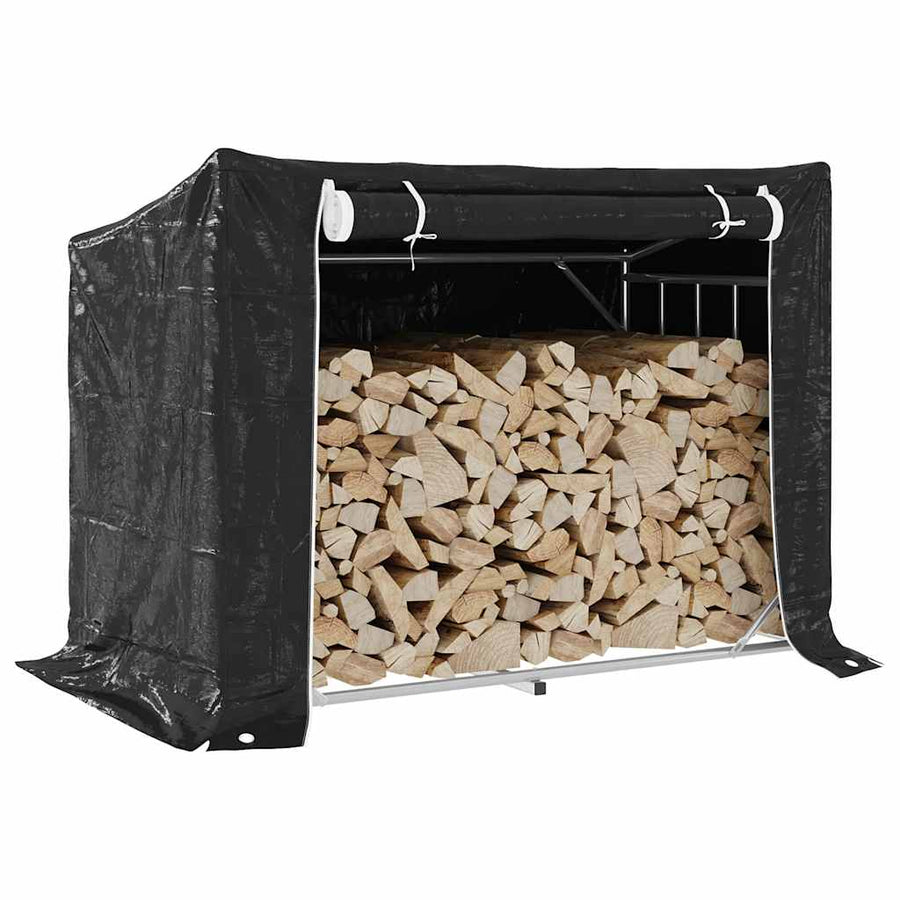 Haardhoutrek Met Regenhoes 151X80,5X110,5 Cm Staal 151 x 80.5 x 110.5 cm