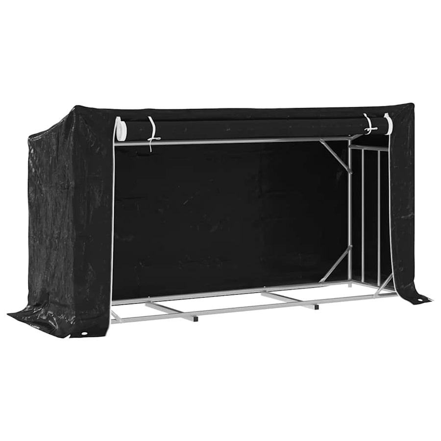 Haardhoutrek Met Regenhoes 200,5X60,5X110,5 Cm Staal 200.5 x 60.5 x 110.5 cm