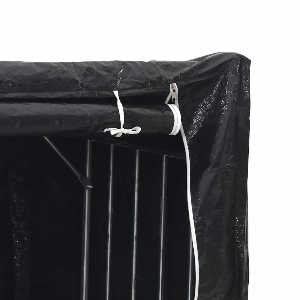 Haardhoutrek Met Regenhoes 200,5X80,5X110,5 Cm Staal 200.5 x 80.5 x 110.5 cm