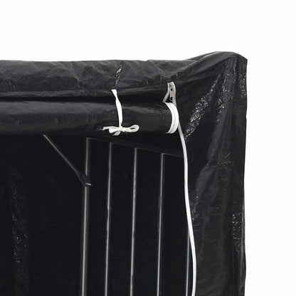 Haardhoutrek Met Regenhoes 200,5X80,5X110,5 Cm Staal 200.5 x 80.5 x 110.5 cm