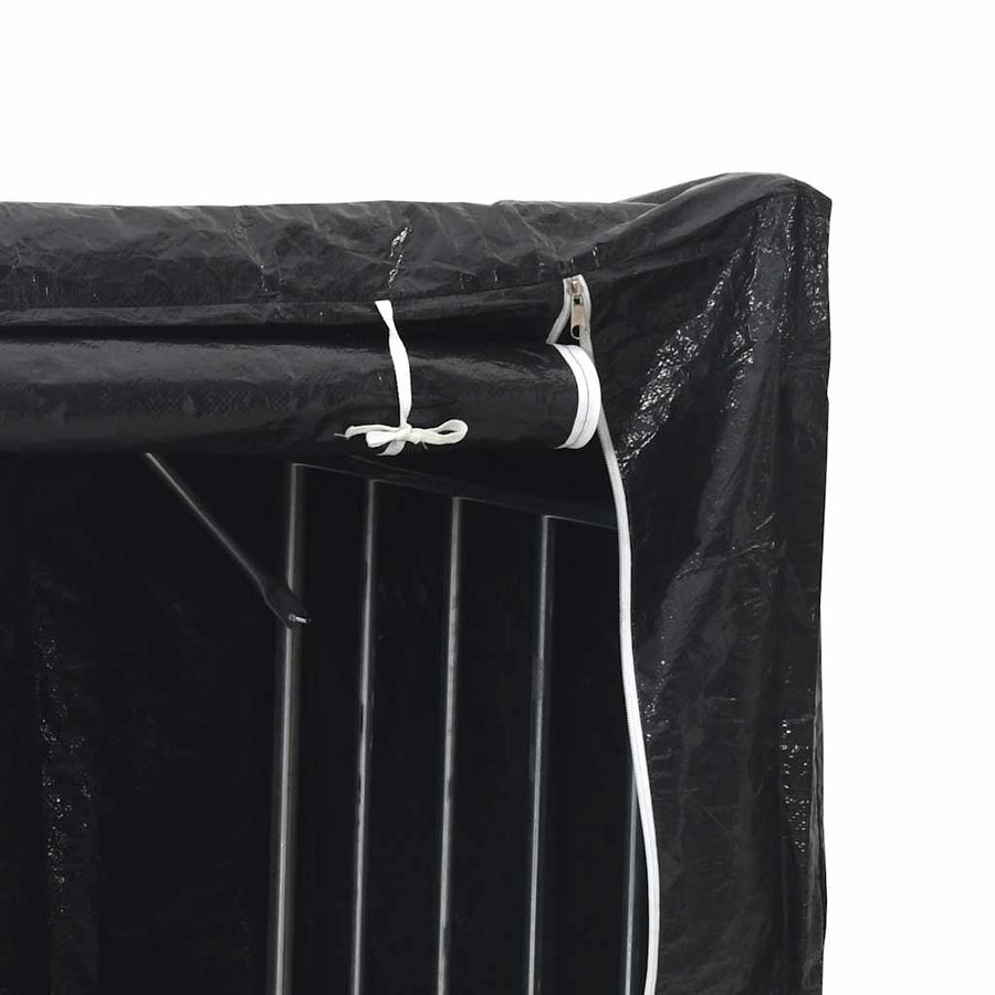 Haardhoutrek Met Regenhoes 200,5X80,5X110,5 Cm Staal 200.5 x 80.5 x 110.5 cm