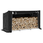 Haardhoutrek 200x80x110 cm staal met regenhoes zwart