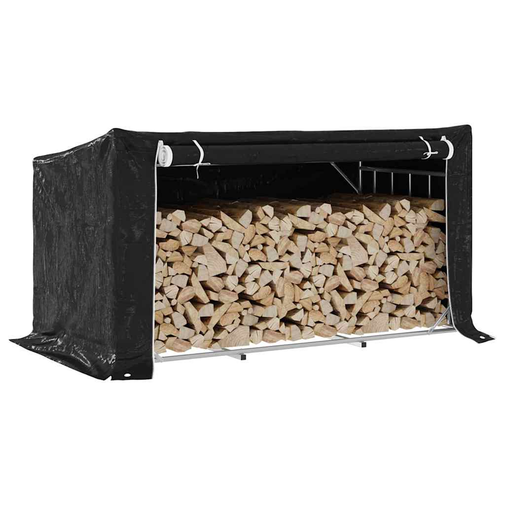 Haardhoutrek Met Regenhoes 200,5X100,5X110,5 Cm Staal 200.5 x 100.5 x 110.5 cm