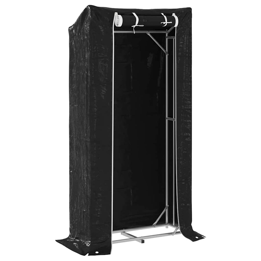 Haardhoutrek met regenhoes 100x40x200 cm gegalvaniseerd staal