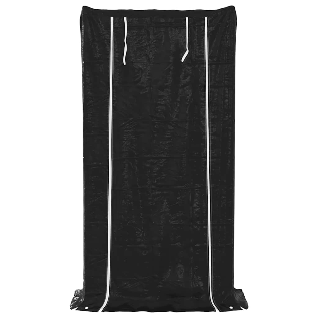 Haardhoutrek met regenhoes 100x40x200 cm gegalvaniseerd staal