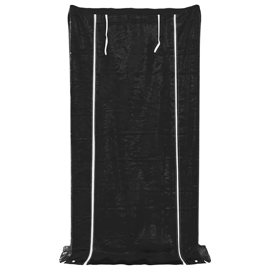 Haardhoutrek met regenhoes 100x40x200 cm gegalvaniseerd staal