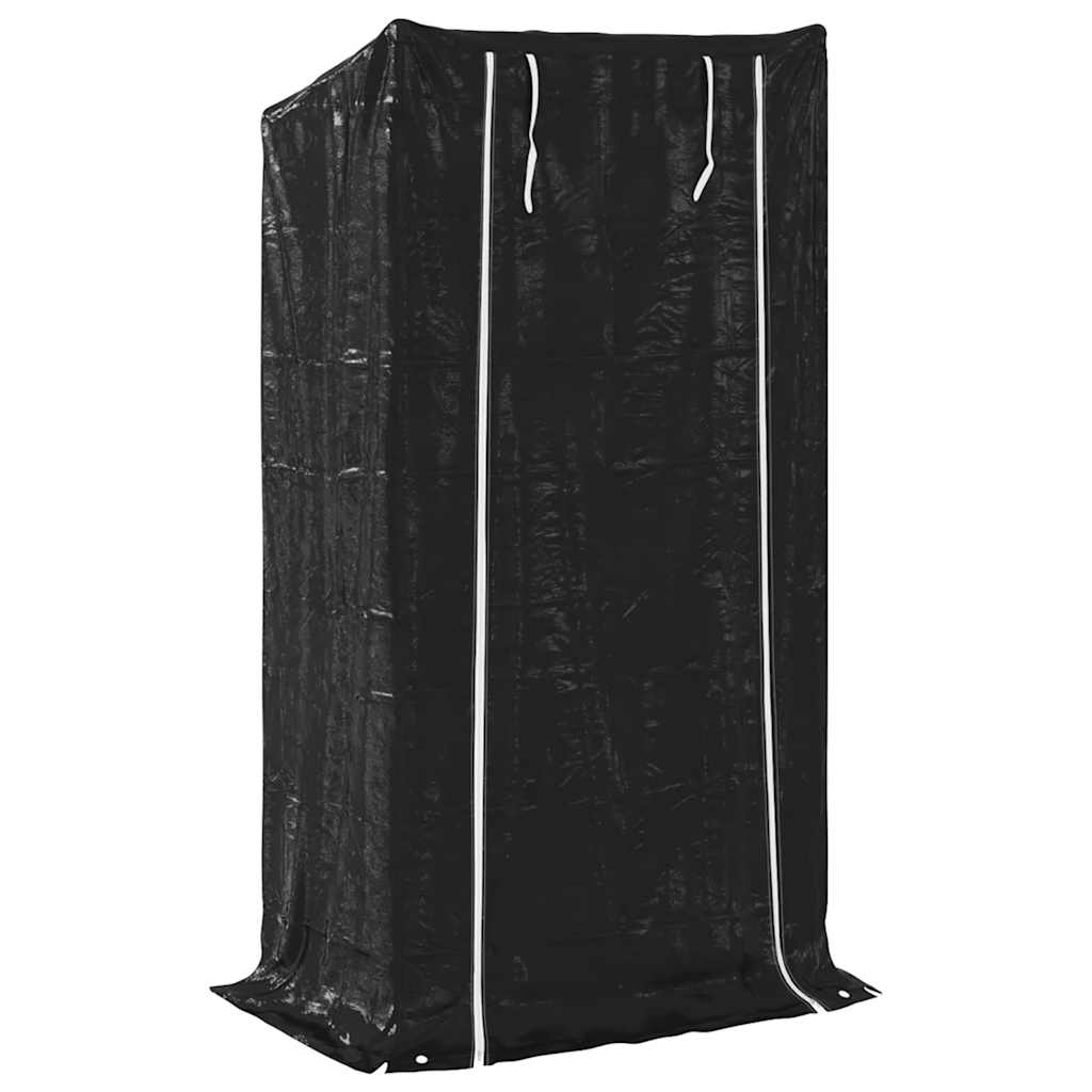 Haardhoutrek met regenhoes 100x40x200 cm gegalvaniseerd staal