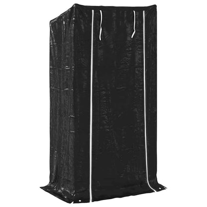 Haardhoutrek met regenhoes 100x40x200 cm gegalvaniseerd staal