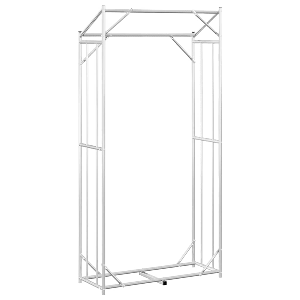 Haardhoutrek met regenhoes 100x40x200 cm gegalvaniseerd staal