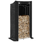 Haardhoutrek 100x60x200 cm gegalvaniseerd staal met regenhoes