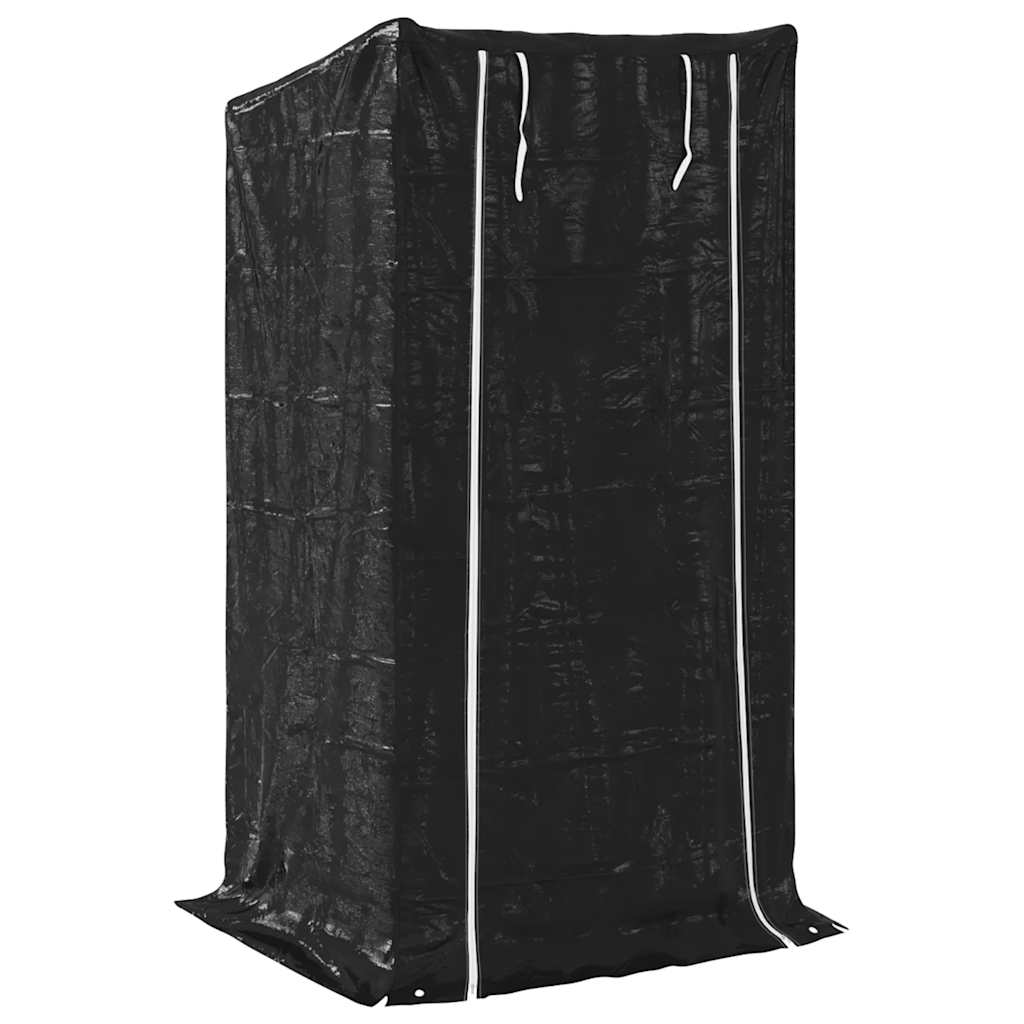 Haardhoutrek met regenhoes 100x80x200 cm gegalvaniseerd staal