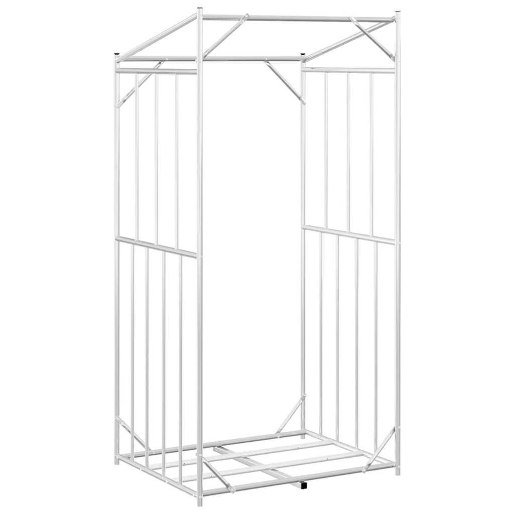 Haardhoutrek met regenhoes 100x80x200 cm gegalvaniseerd staal