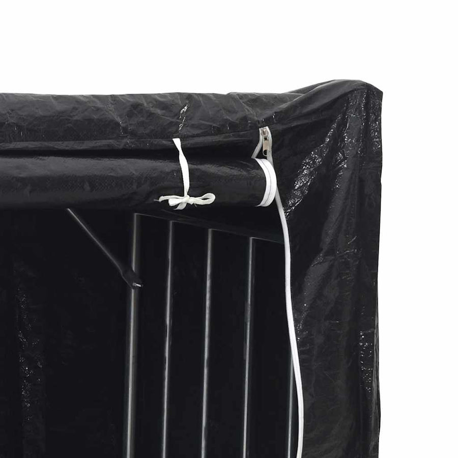 Haardhoutrek met regenhoes 100x80x200 cm gegalvaniseerd staal