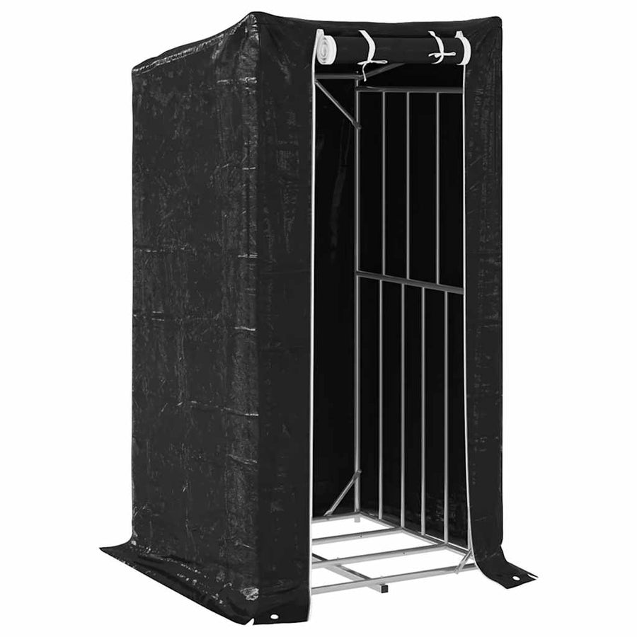 Haardhoutrek Met Regenhoes Gegalvaniseerd Staal 100 x 100 x 200 cm