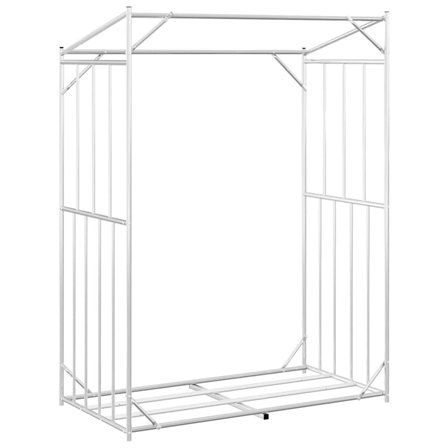 Haardhoutrek met regenhoes 150x80x200 cm gegalvaniseerd staal