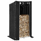 Haardhoutrek 150x80x200 cm gegalvaniseerd staal met regenhoes