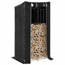 Haardhoutrek met regenhoes 150x80x200 cm gegalvaniseerd staal