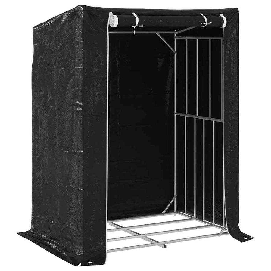 Haardhoutrek Met Regenhoes Gegalvaniseerd Staal 150 x 100 x 200 cm